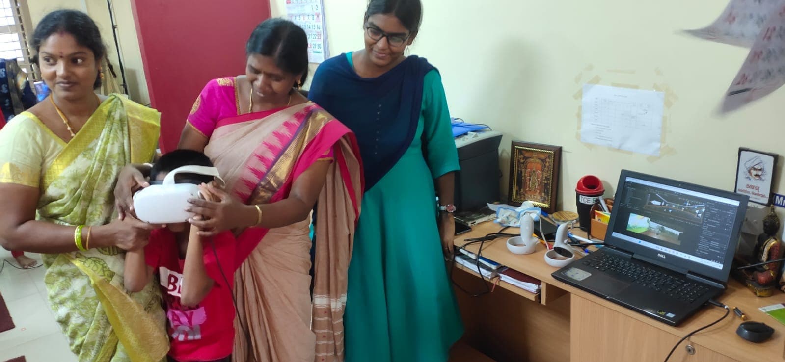 Parent and child in VR therapy session